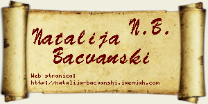 Natalija Bačvanski vizit kartica